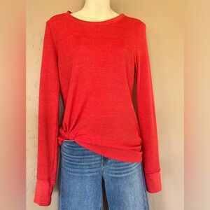 Michael Stars waffle print long sleeved top size medium, color coral/orange